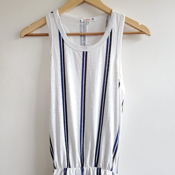SUNDRY Striped Sleeveless Ruched Dress NWT Size 0/Small - Picture 10 of 16